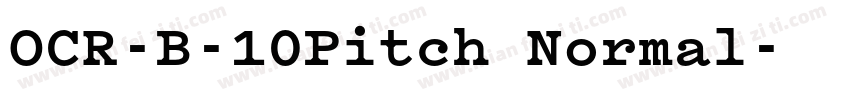 OCR-B-10Pitch Normal字体转换